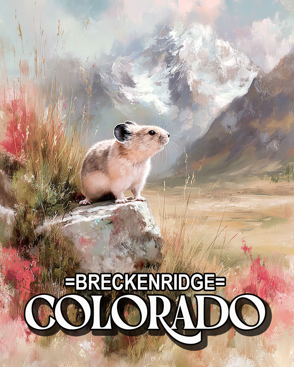 Pink Pika Landscape - Breckenridge, Colorado Souvenir Art Print