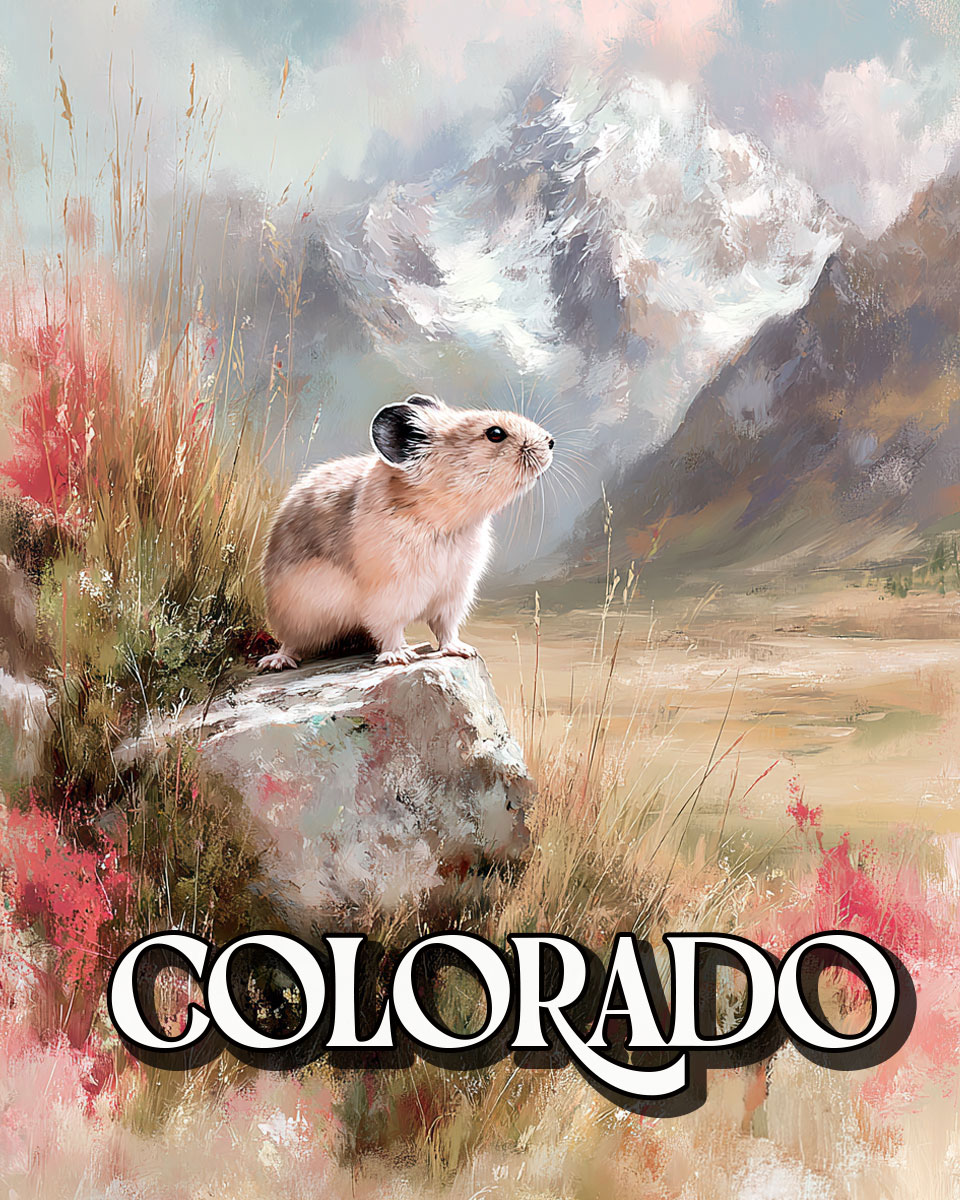 Pink Pika Landscape - Colorado Souvenir Art Print