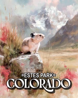 Pink Pika Landscape -  Estes Park Souvenir Art Print