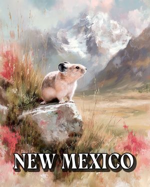 Pink Pika Landscape -  New Mexico Souvenir Art Print