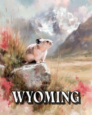 Pink Pika Landscape -  Wyoming Souvenir Art Print