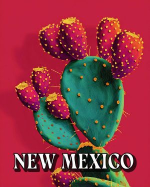 Pop Art Prickly Pear -  New Mexico Souvenir Art Print