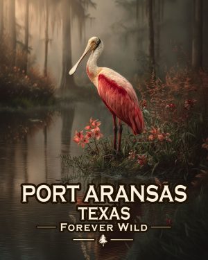 Port Aransas, Texas - Forever Wild - Souvenir Roseate Spoonbill Art Print