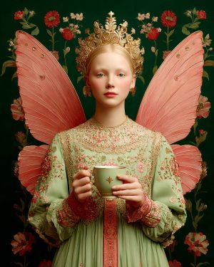 Princess Shari Enjoying a Cup of Tea - Morning Magic - Faires Art Print