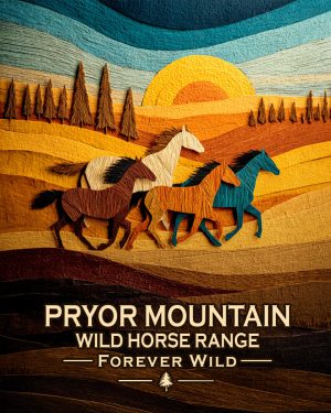Pryor Mountain Wild Horse Range Montana - Forever Wild Horse Scene Souvenir Art Print