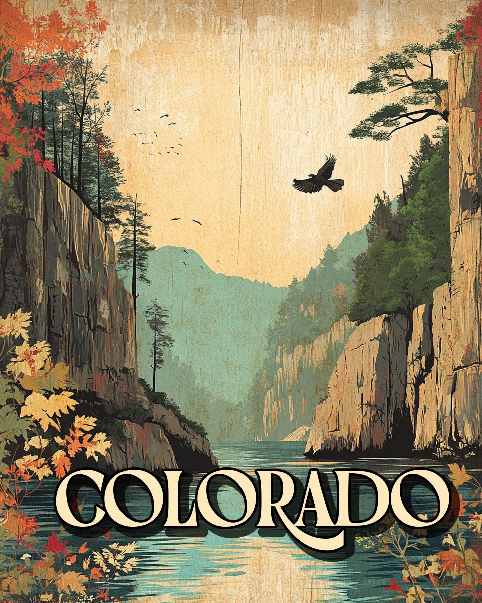 Raven Flying - Colorado Souvenir Art Print
