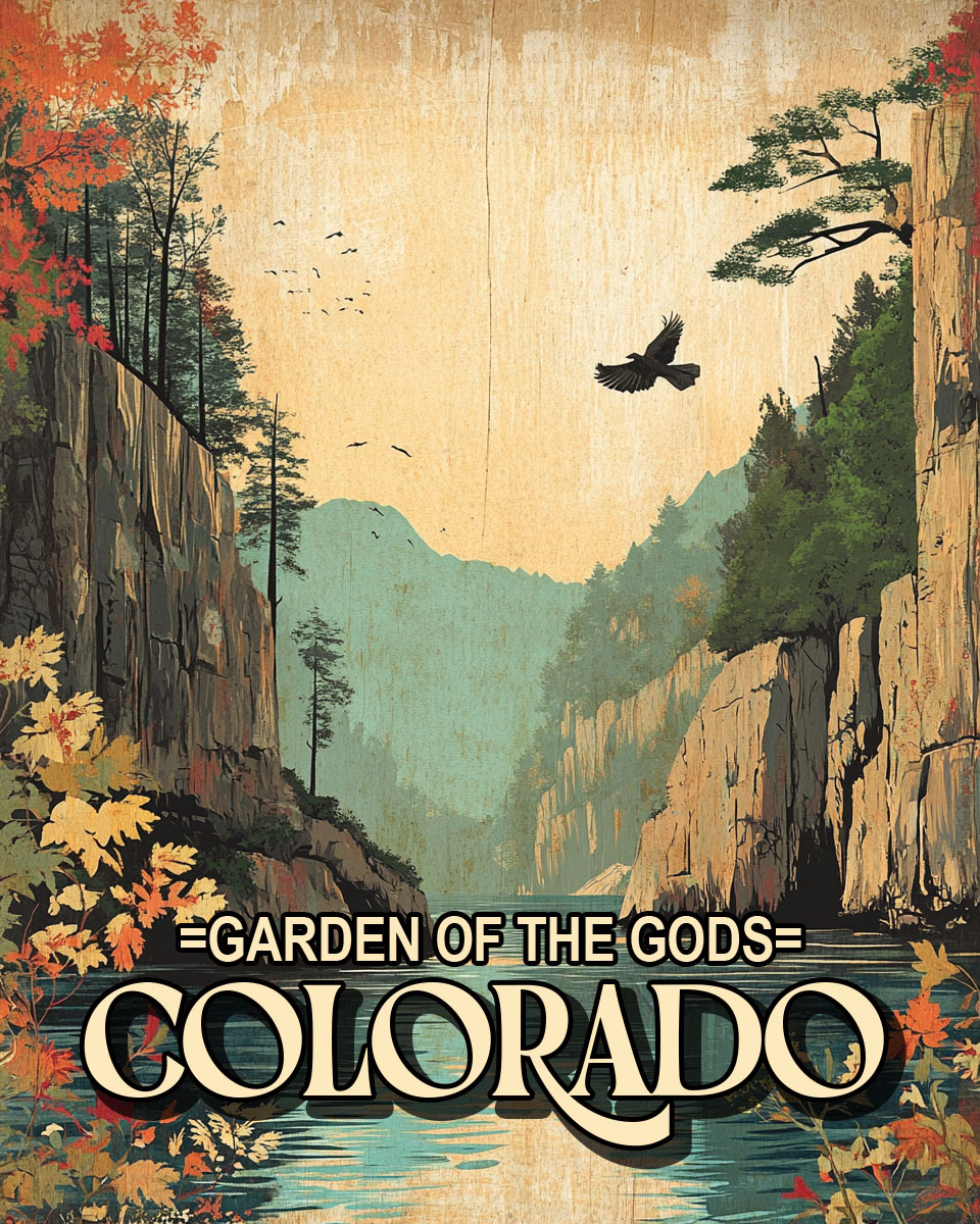 Raven in Tree - Garden of the Gods Souvenir Art Print