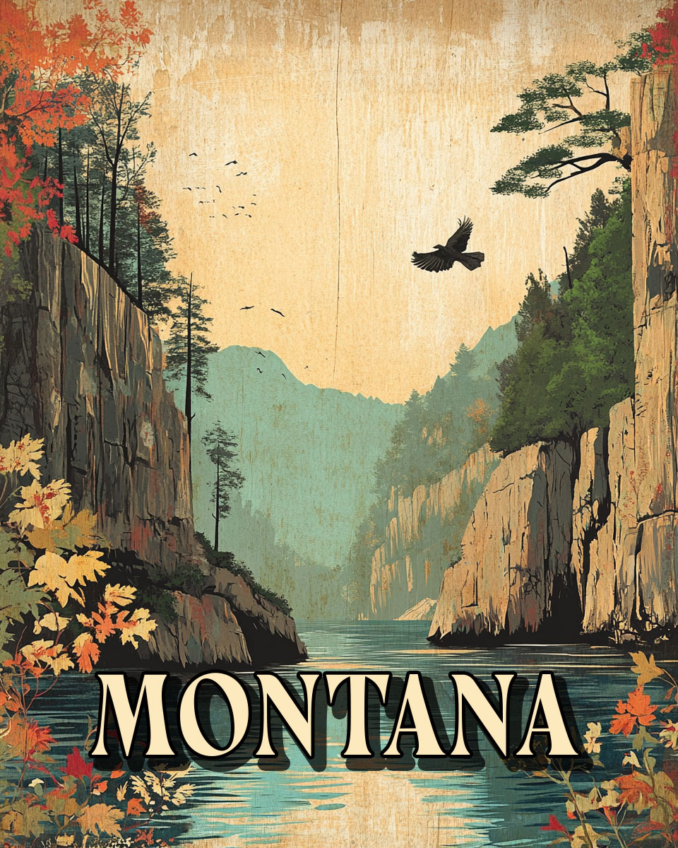 Raven Flying -  Montana Souvenir Art Print