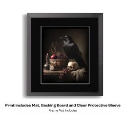 Raven, Skull and Grapes Still life