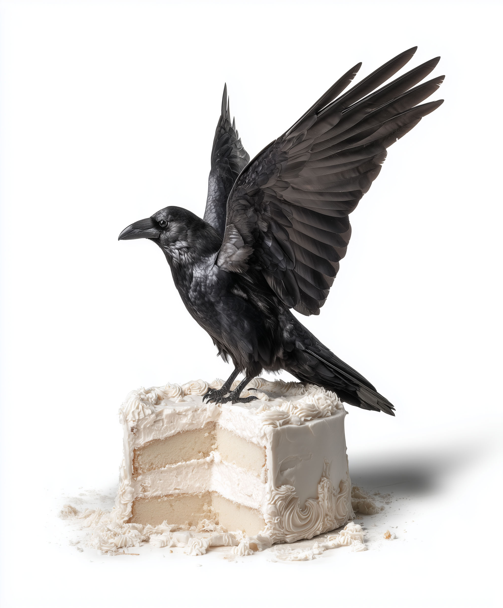 Raven Atop Cake