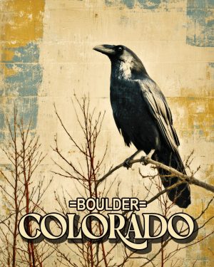 Raven in Tree - Boulder Colorado Souvenir Art Print.jpg