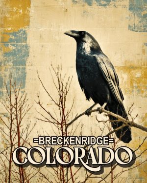 Raven in Tree - Breckenridge, Colorado Souvenir Art Print