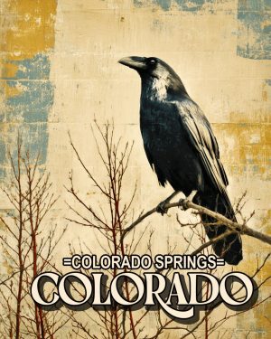 Raven in Tree - Colorado Springs Souvenir Art Print
