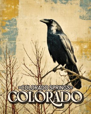 Raven in Tree - Colorado Springs Souvenir Art Print