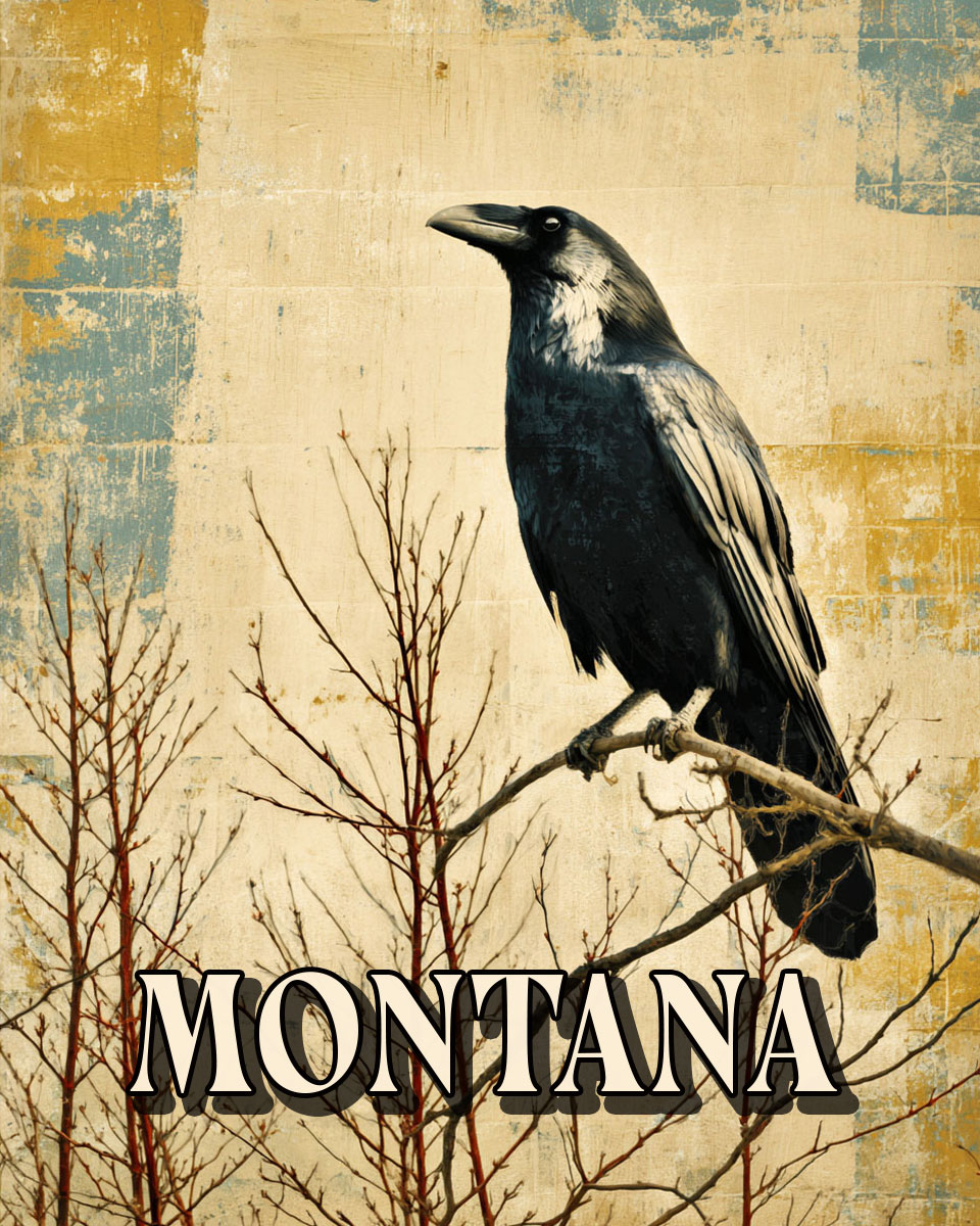 Raven in Tree -  Montana Souvenir Art Print