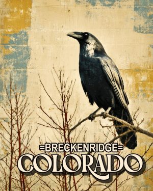 Raven in Tree - Breckenridge, Colorado Souvenir Art Print