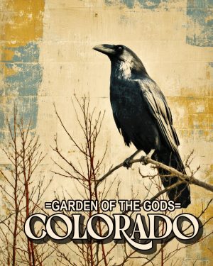 Raven in Tree - Garden of the Gods Souvenir Art Print