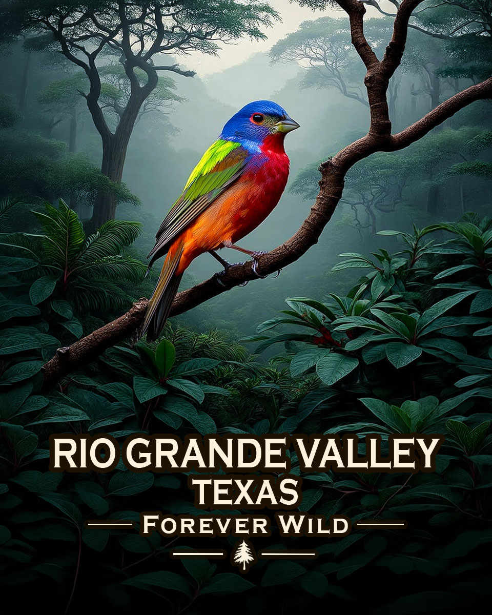 Rio Grande Valley Texas - Forever Wild - Painted Bunting Souvenir Art Print