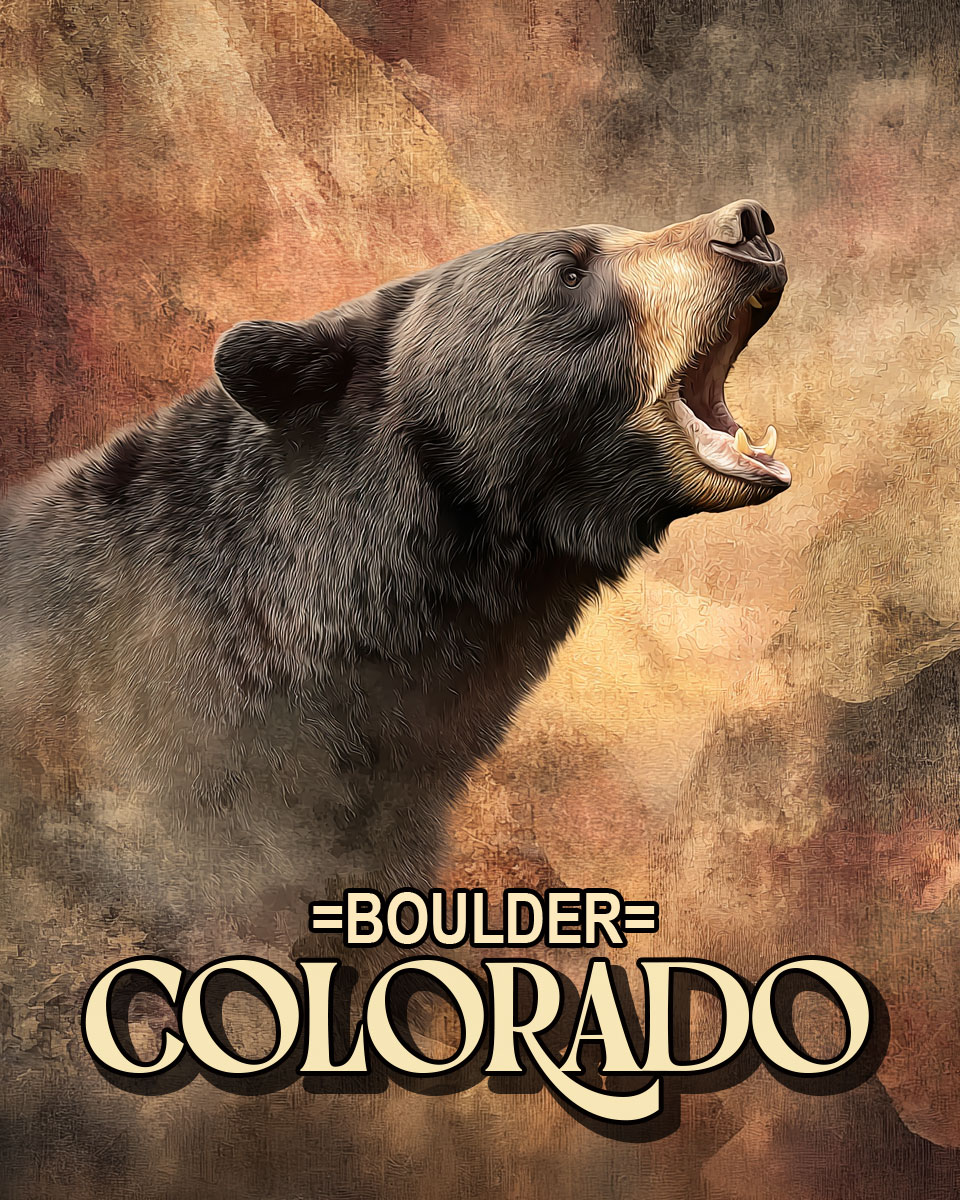 Roaring Bear Cub - Boulder Colorado Souvenir Art Print.jpg