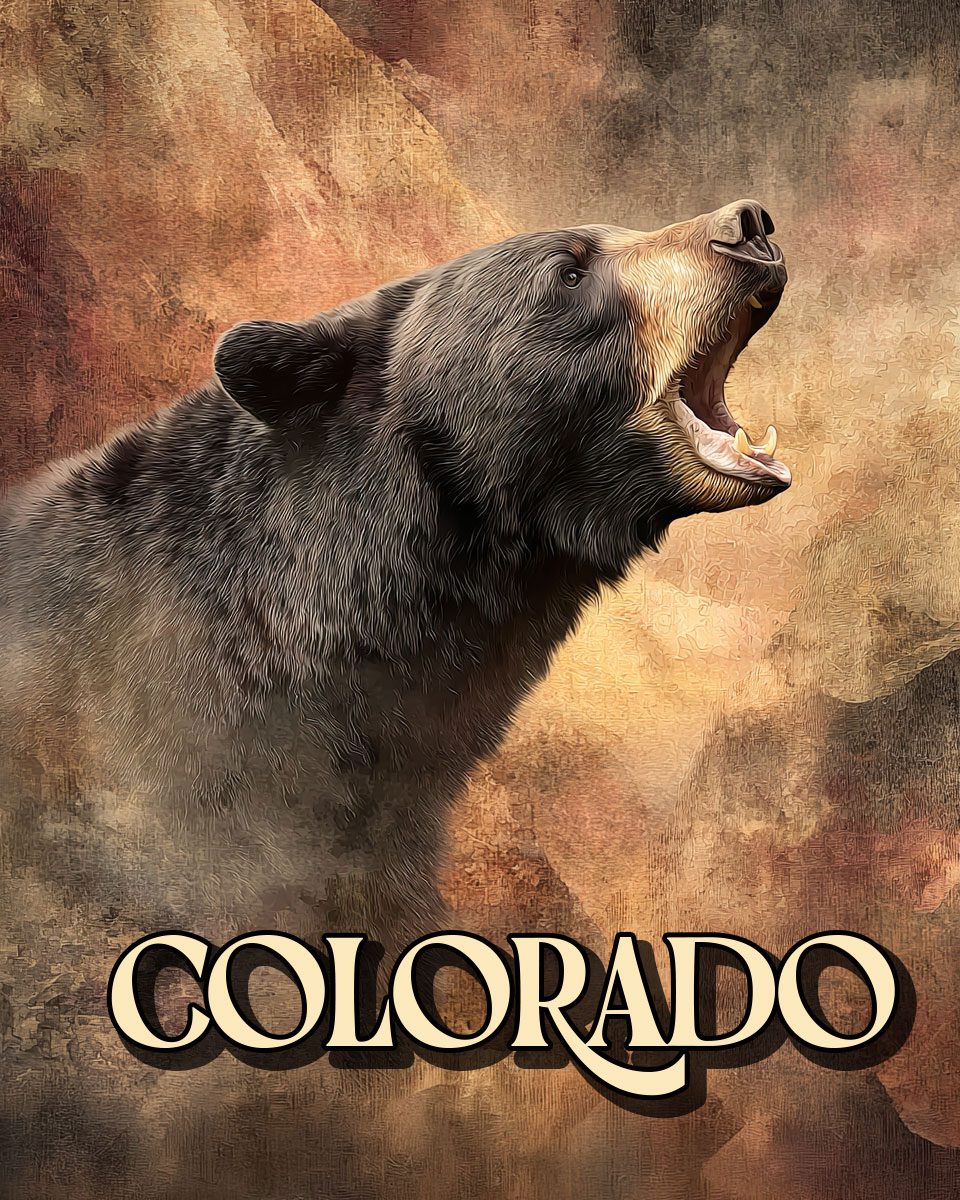 Roaring Bear Cub - Colorado Souvenir Art Print