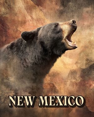 Roaring Bear Cub -  New Mexico Souvenir Art Print