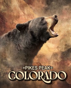 Roaring Bear Cub -  Pikes Peak Souvenir Art Print