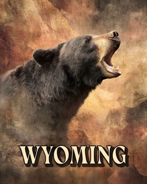 Roaring Bear Cub -  Wyoming Souvenir Art Print