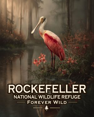 Rockefeller Wildlife Refuge, Louisiana - Forever Wild - Souvenir Roseate Spoonbill Art Print