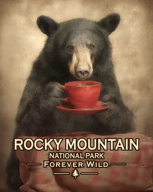 Rocky Mountain National Park  - Forever Wild - Bear Enjoying a Cup of Coffee