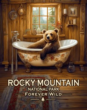 Rocky Mountain National Park  - Forever Wild - Black Bear in Tub