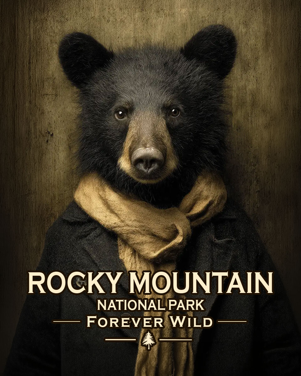 Rocky Mountain National Park  - Forever Wild - Portrait of Black Bear Youth