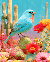 Desert Bluebird - Southwestern Style Art Print