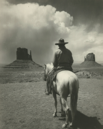 Classic SW Cowboy Scene - Black & White Southwestern Style Art Print