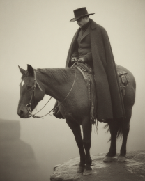 Contemplation - Black & White Southwestern Style Art Print