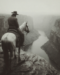 Magnificent View - Black & White Southwestern Style Art Print