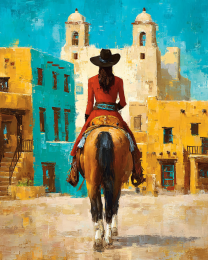 Heading to Church - Southwestern Style Art Print