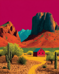 Red Sky - Southwestern Style Art Print