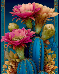 Bright Jewel-Tone Cactus - Southwestern Style Art Print