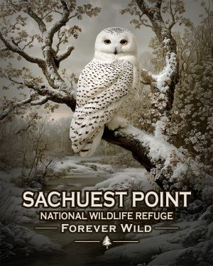 Sachuest Point National Wildlife Refuge - Forever Wild - Souvenir Snowy Owl Art Print