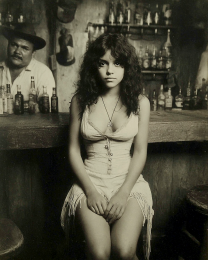 Lacricia from El Paso - B&W Old West Saloon Girl Art Print