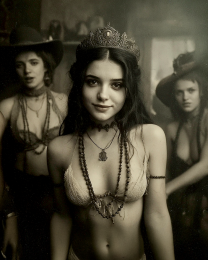 Melissa from Fayetteville - B&W Old West Saloon Girl Art Print