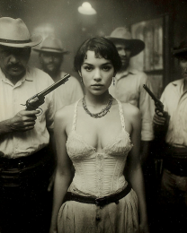 Monica from Chicago - B&W Old West Saloon Girl Art Print