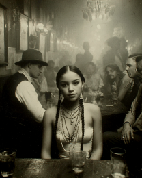 Laurel from Nebraska - B&W Old West Saloon Girl Art Print