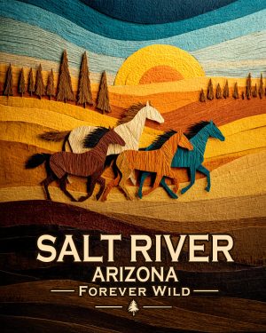 Salt River Arizona - Forever Wild Horse Scene Souvenir Art Print