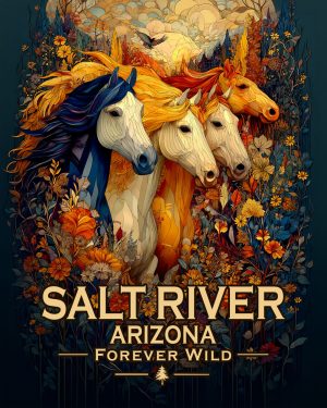Salt River Arizona - Forever Wild Horses Souvenir Art Print