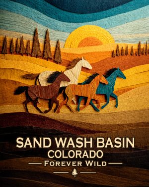 Sand Wash Basin Colorado - Forever Wild Horse Scene Souvenir Art Print