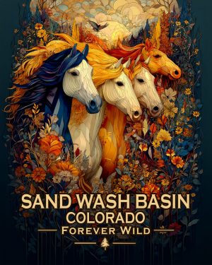 Sand Wash Basin Colorado - Forever Wild Horses Souvenir Art Print
