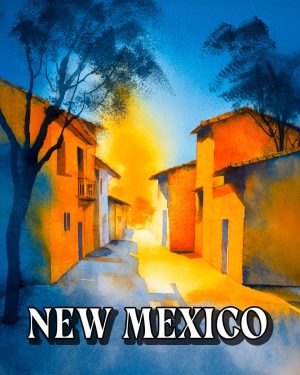 Santa Fe Street -  New Mexico Souvenir Art Print