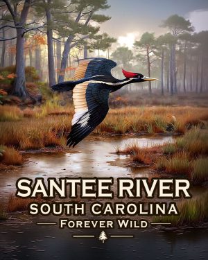 Santee River Basin, South Carolina  - Forever Wild Ivory Billed Woodpecker