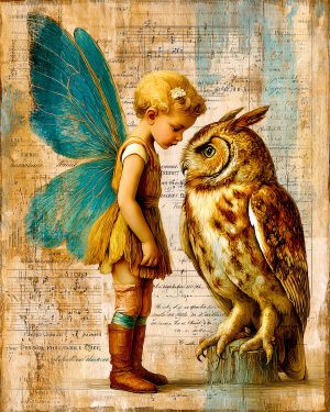Seraphine Lightveil With Her Owl - Faires Art Print